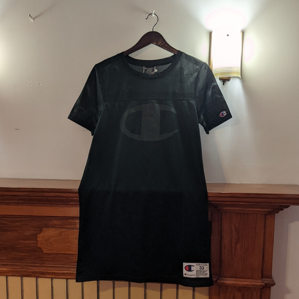 Champion Life Black Mesh Short Sleeve Jersey Dress